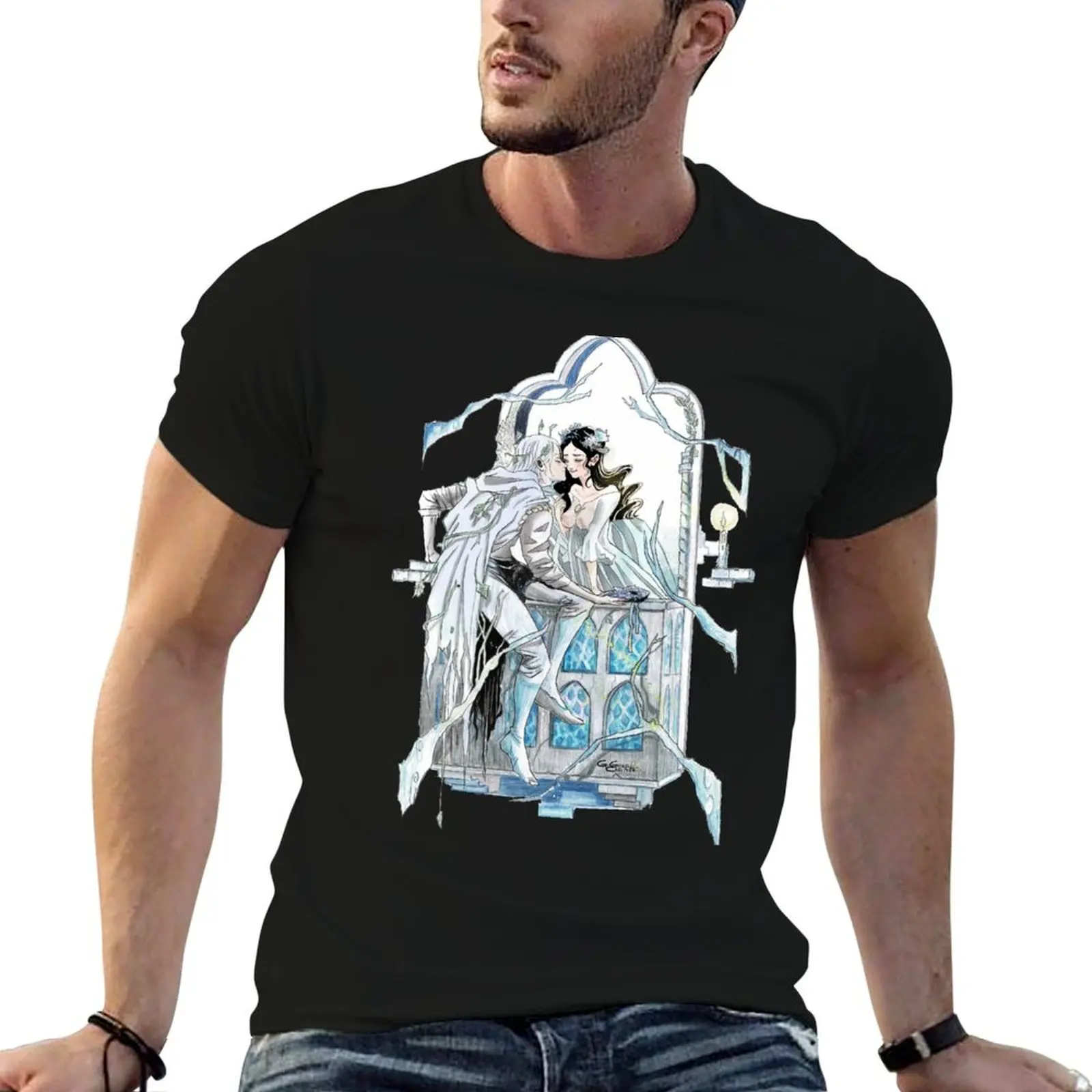 Camiseta de calidad, camiseta de algodón Romeo, anime y Julieta, camisa alta para hombre