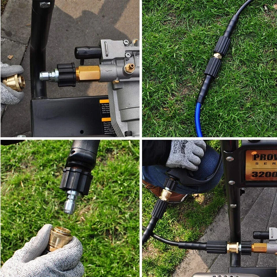 50ft High Pressure Washer Hose 5800 PSI M22-14mm Durable Extension Tube for Efficient Cleaning