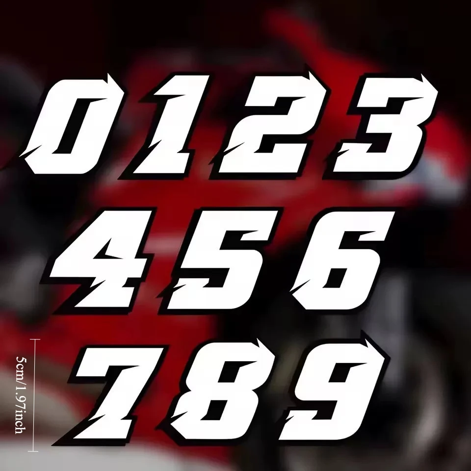 Colorful Laser Holographic Racing Number Stickers, Reflective Mod Decals for Motorcycle, Helmet Creative Decor