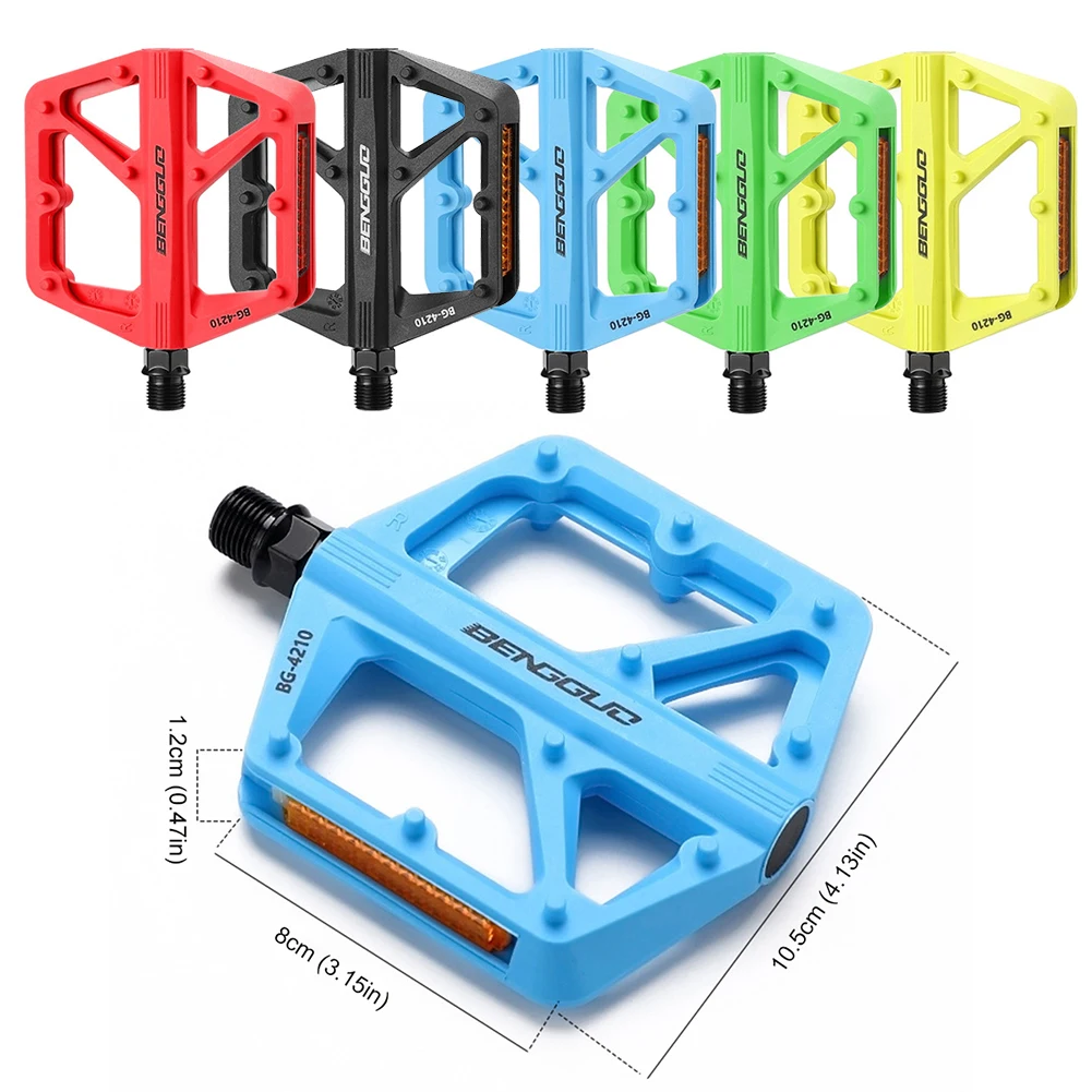 

Нейлоновые велосипедные педали с двойным подшипником DU и отражателем, сверхлегкие велосипедные педали, водонепроницаемые велосипедные защитные педали, аксессуары для велосипеда