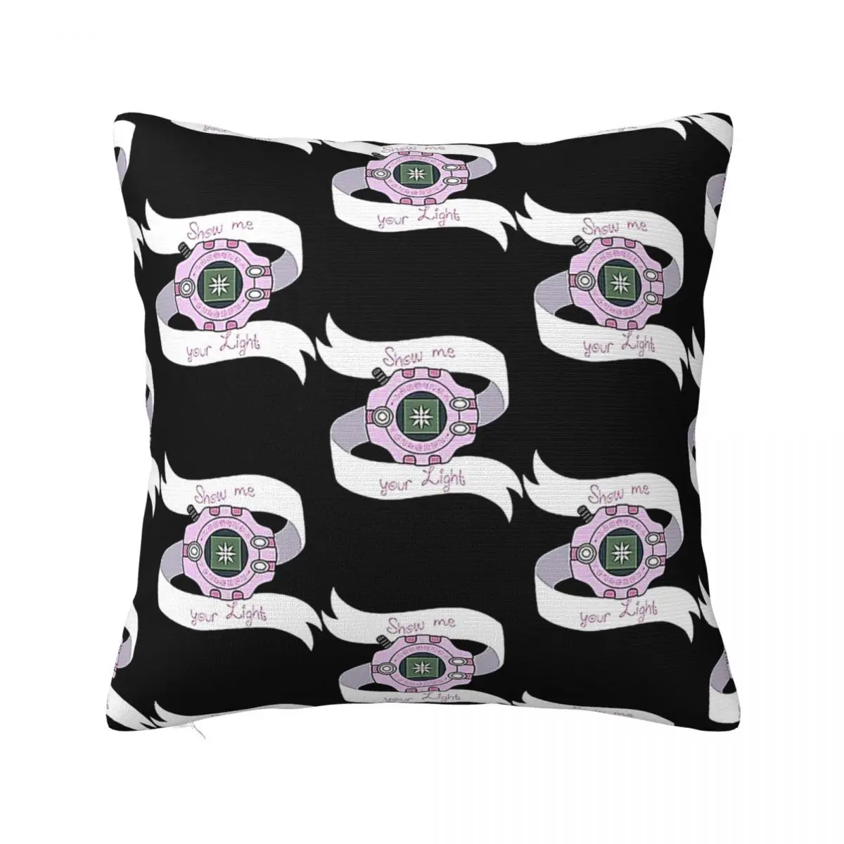 Digimoned Crest Of Light Square Pillow Square Pillow White Square pillow