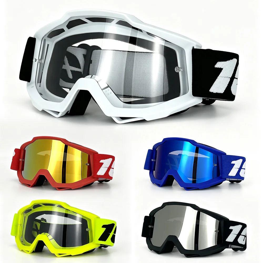 Motocross Goggles Clear PC Lens MX Motorcycle Goggles Windproof Dustproof UV400 Protective Eyewear For Dirt Bike ATV MTB