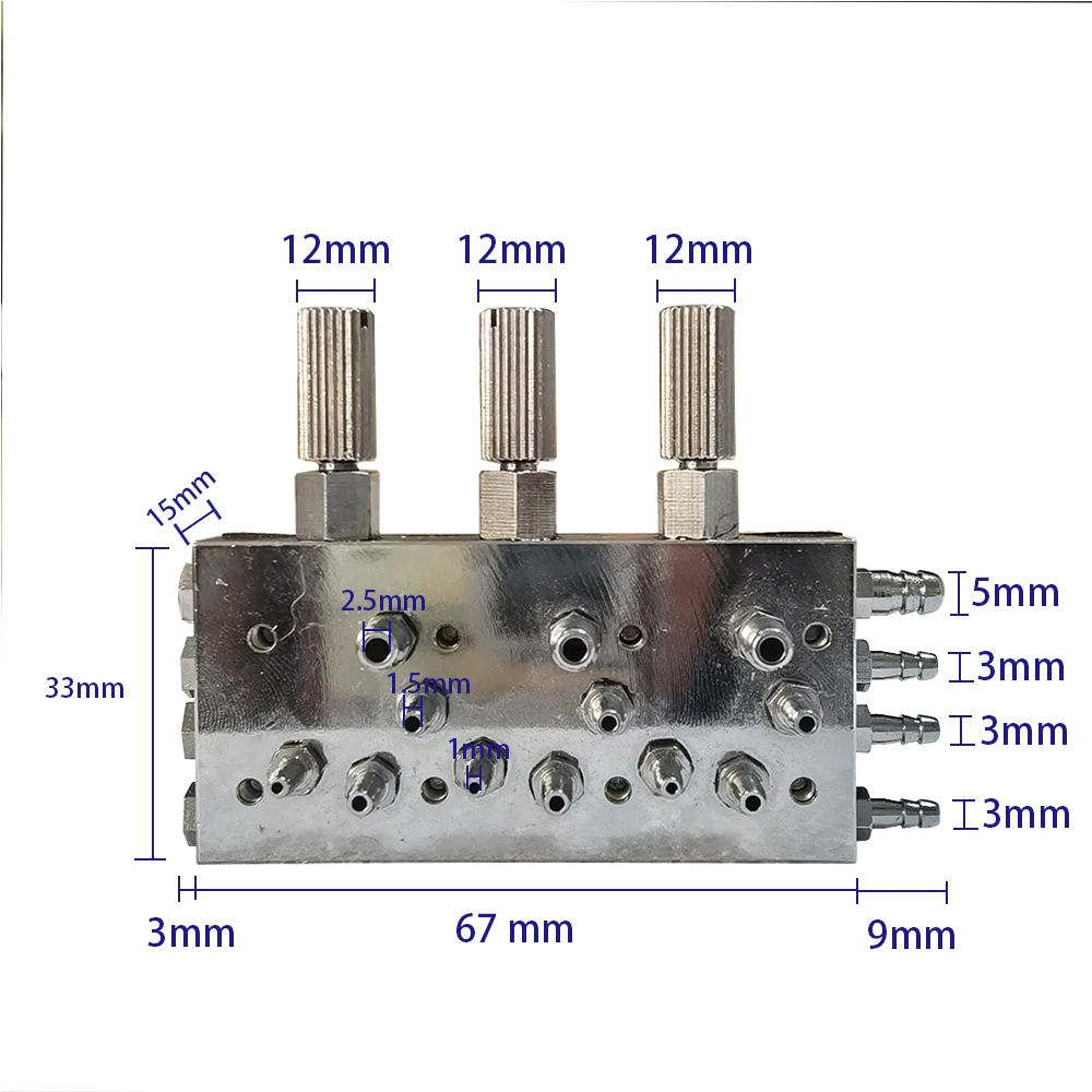 JNSUR Triple Diaphragm Dental Chair Air/Water Valve Copper 3 in 1 Membrane Dentist Chair Accessory Dental Laboratory Equipment