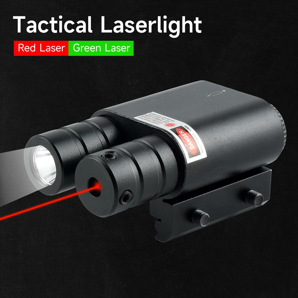 Dual Head Laser Flashlight Combination Illumination Positioning Device Made of Tactical Metal Material Sturdy and Durable