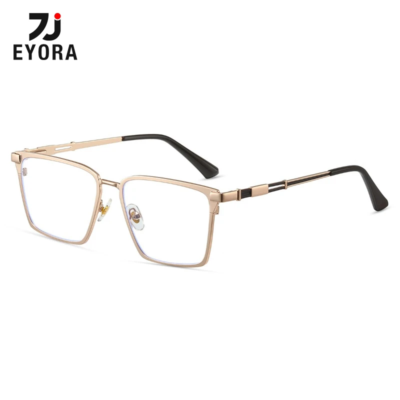

EYORA Ins Currents Metal Square Full Rim Men Reading Glasses Anti Blue Ray Myopia Eyewear Photochromic Prescription Eyewear Lens