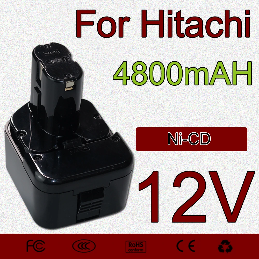 

12V 4800mAh 6800mAh 9800mAh Rechargeable Power Tools Battery for Hitachi EB1214S EB1212S EB1214L Eb1220bl EB 1230X EB 1233X