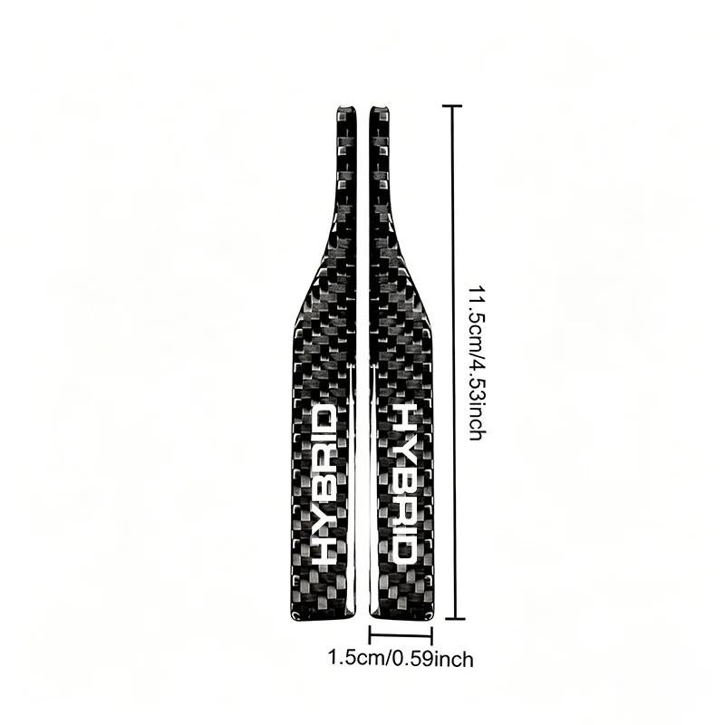 2-piece carbon fiber texture rearview mirror anti-collision strips, suitable for HYBRID design, prevents collisions and scratc