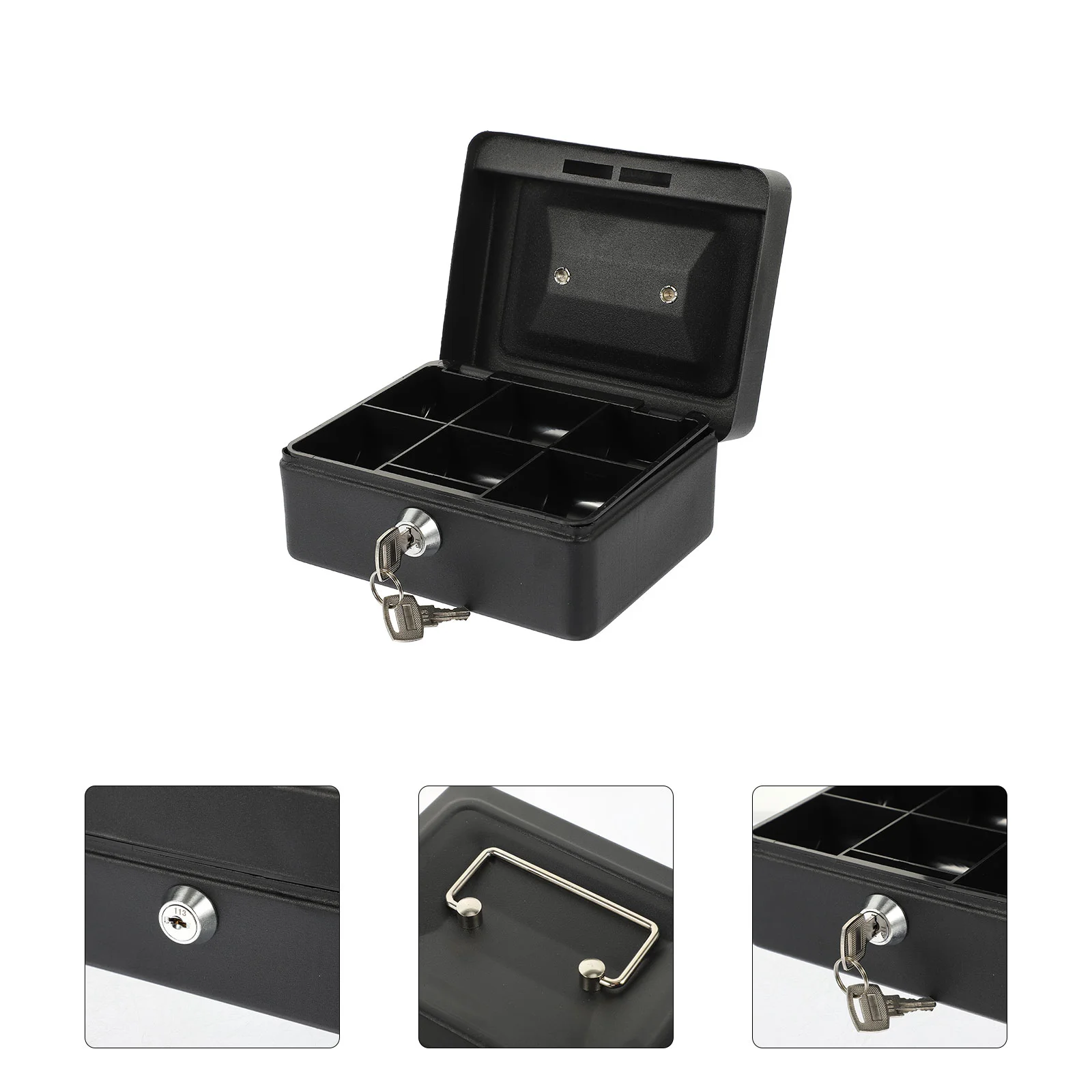 

Storage Box with Lock Padlock Money Portable Safe Credential File Protection Case Security Cabinet Coin Tray Container