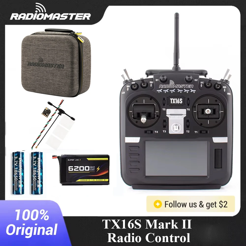 RadioMaster TX16S MKII V4.0 Hall Gimbals FCC 16CH ELRS 2.4G 4in1 Transmitter Remote Control with RP1 Receiver EDGETX OPENTX