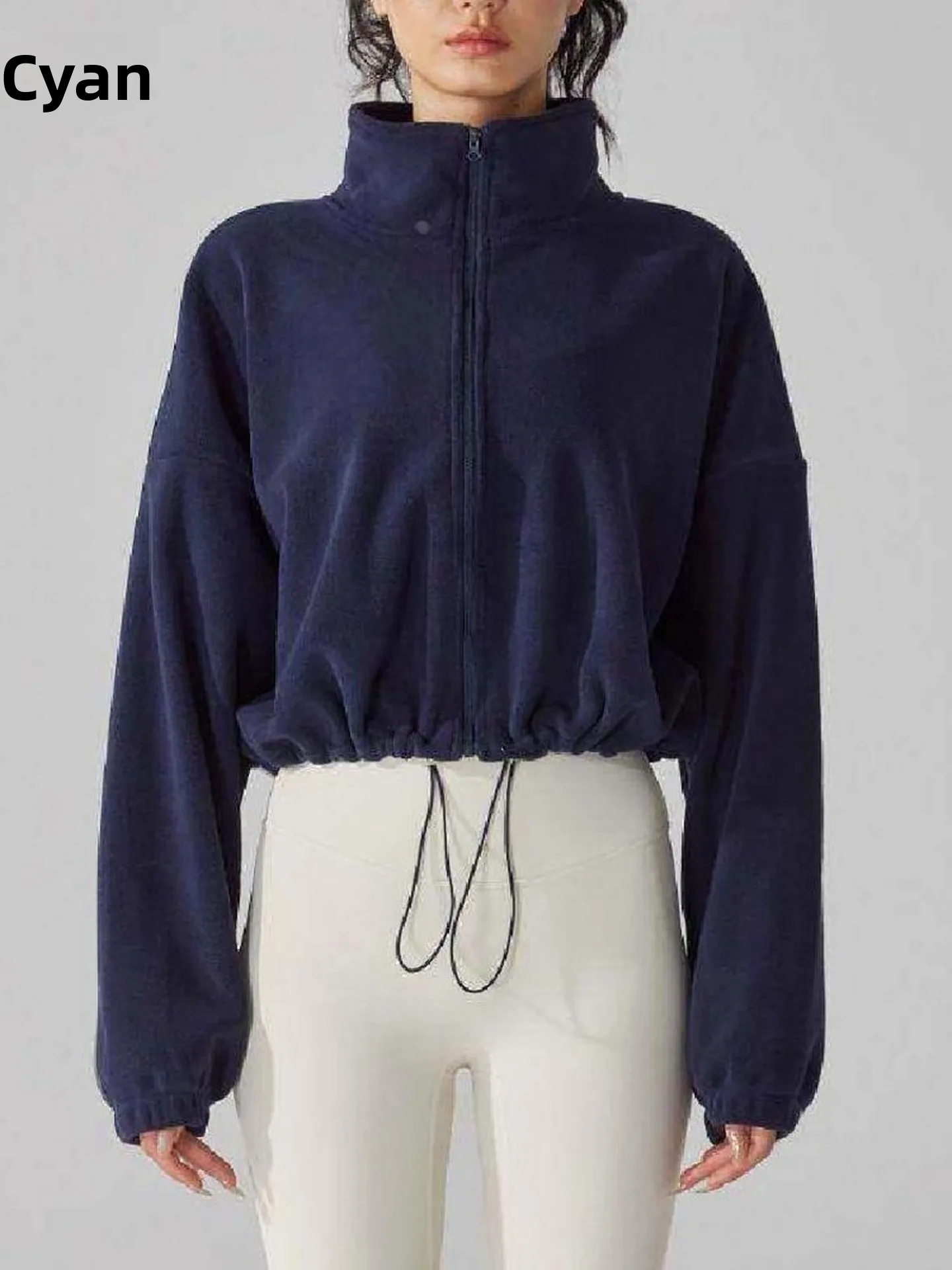 

Thiened Fce Sportswear Women's Long Sve Running Outfit Fitn Sweatirt Windproof Lamb Yoga Gymnasium Coat