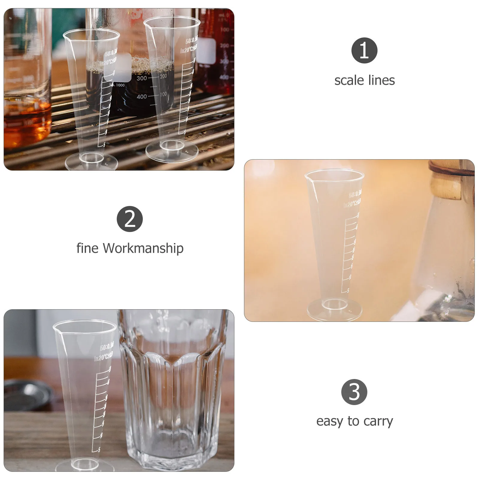 2 قطعة قياس البلاستيك للخبز المطبخ استخدام الحليب عصير الصويا الجوز أداة قياس تخرج كوب سائل خفيفة الوزن السلس