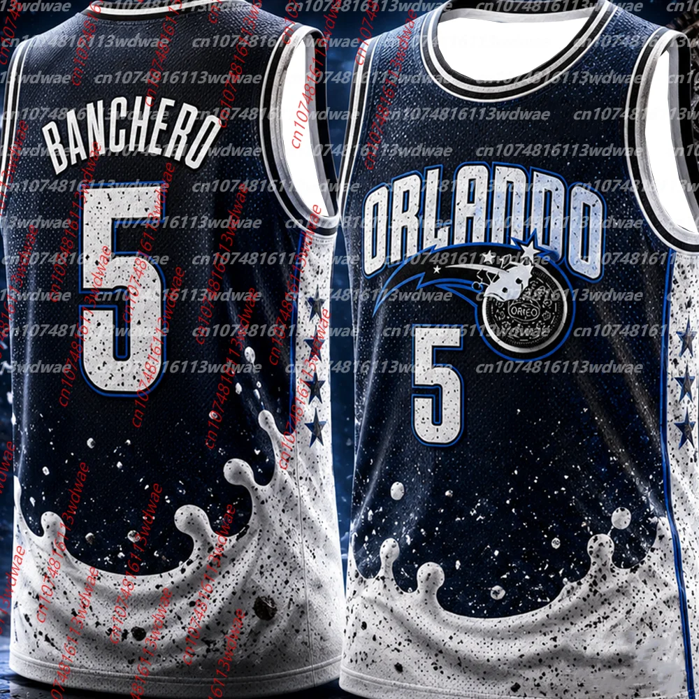 Orlando #5 BANCHERO Basketball Jersey Men Sleeveless Tank Top Summer Breathable Vest Streetwear Sports Uniform Basketball kid