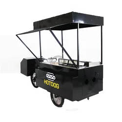 RL-T07B Fridge And Griddle Food Bike Bicycle Tricycle Coffee Cart Mobile Electric Pedal Trike Street Vending Car