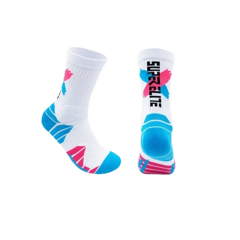 1 пара профессиональных практичных спортивных носков с высокой трубкой, спортивные велосипедные носки на открытом воздухе, мужские носки для бега, треккинга, баскетбола, футбола