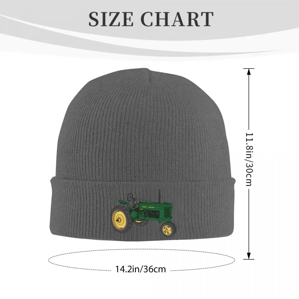 John Deere Styled Tractor And Quot Warm Knitted Cap Fashion Bonnet Hat Autumn Winter Outdoor Beanies Hats for Men Women Adult #2