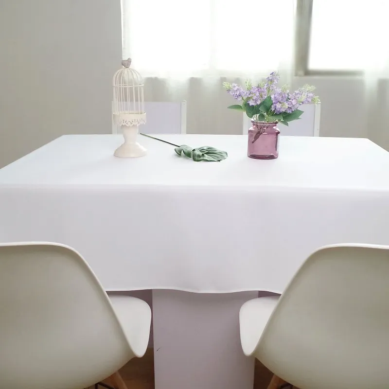 Party White Waterproof Tablecloth Wedding Banquet Hotel Clothing Direct Sales Oversized Podium Home Decoration Table Cloth