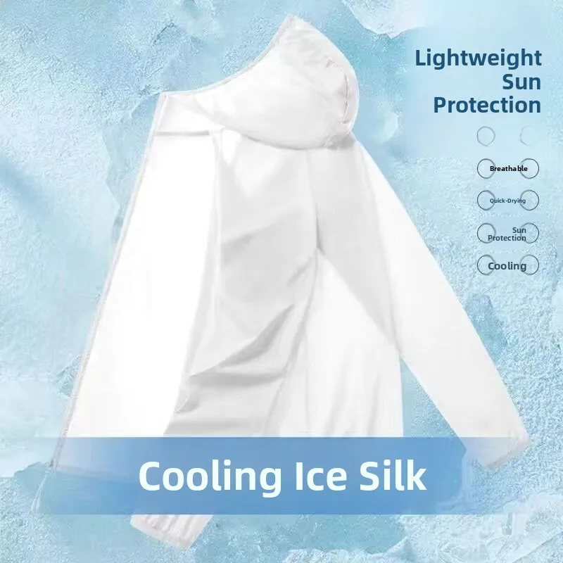 

Уличная повседневная защита от ультрафиолета, ледяной шелк, свободная посадка, ультратонкая мужская солнцезащитная куртка, дышащая летняя длинная капюшон-свеч...