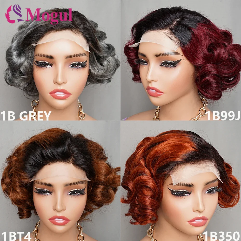 

Black Ombre Grey Lace Front Wigs Loose Wave Bouncy Curl 300% 5x5 Lace Closure Wig Human Hair Pre-Plucked Transparent Lace