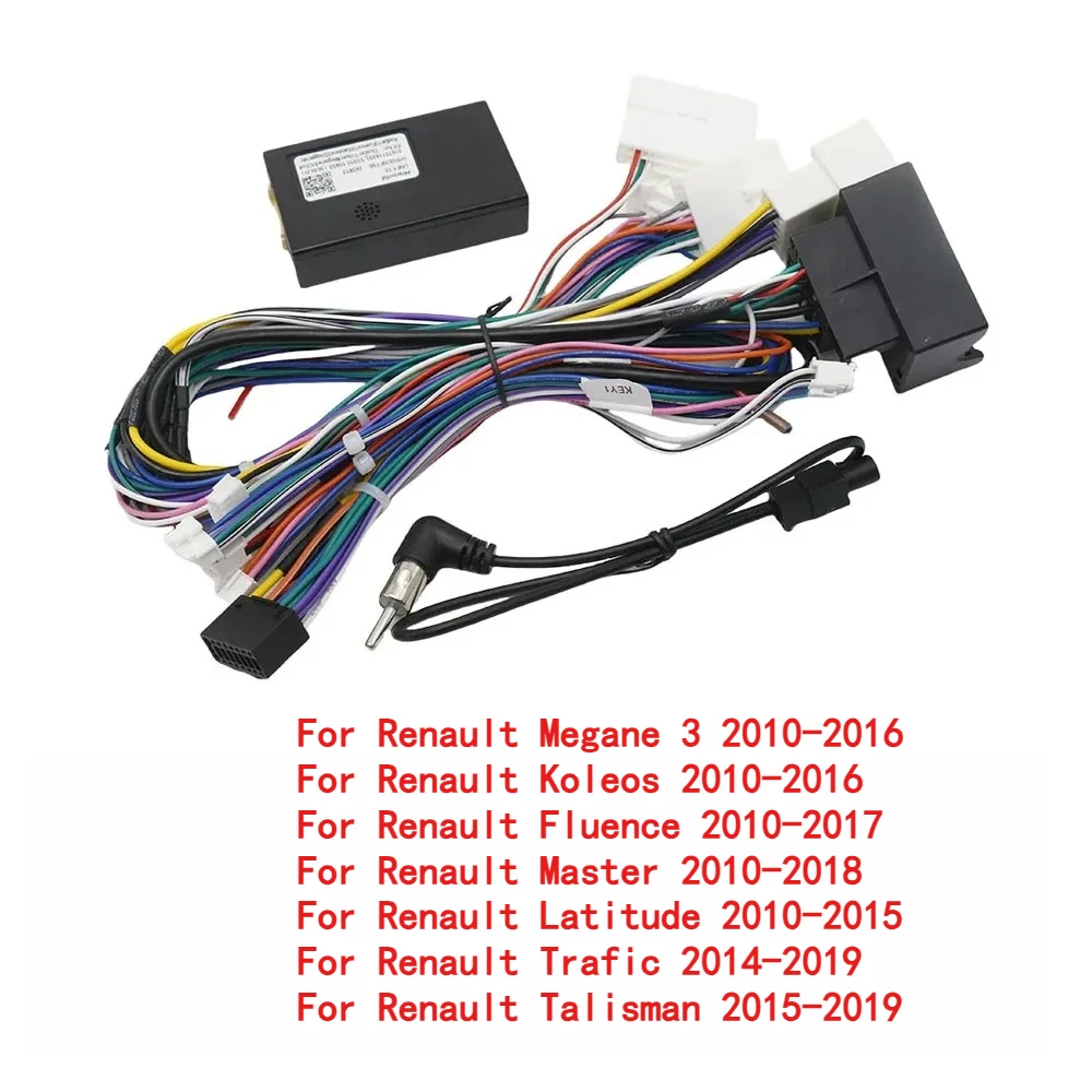 Car 16 Pin Audio Wiring Harness With Canbus Box For Renault Megane