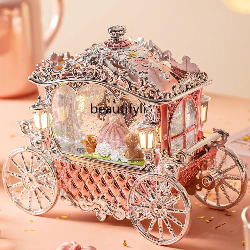 

Pumpkin carriage crystal ball music box girl little girl children birthday gift