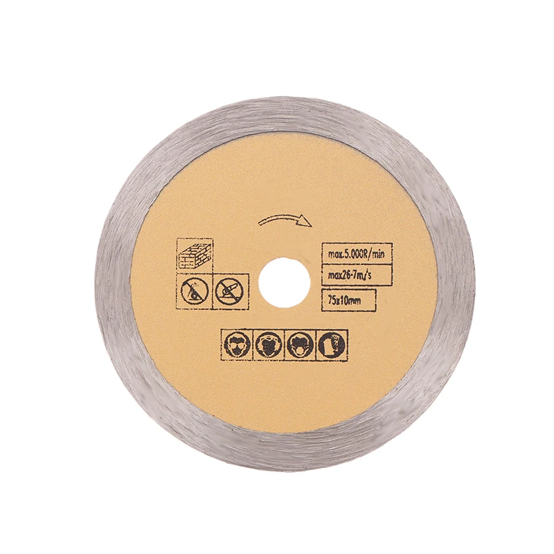 3 Inche Diamond Saw Blade 75mm Stone Cutting Disc Mini Toothless Cut Off Wheel For Marble Ceramic Concrete Granite Cutting