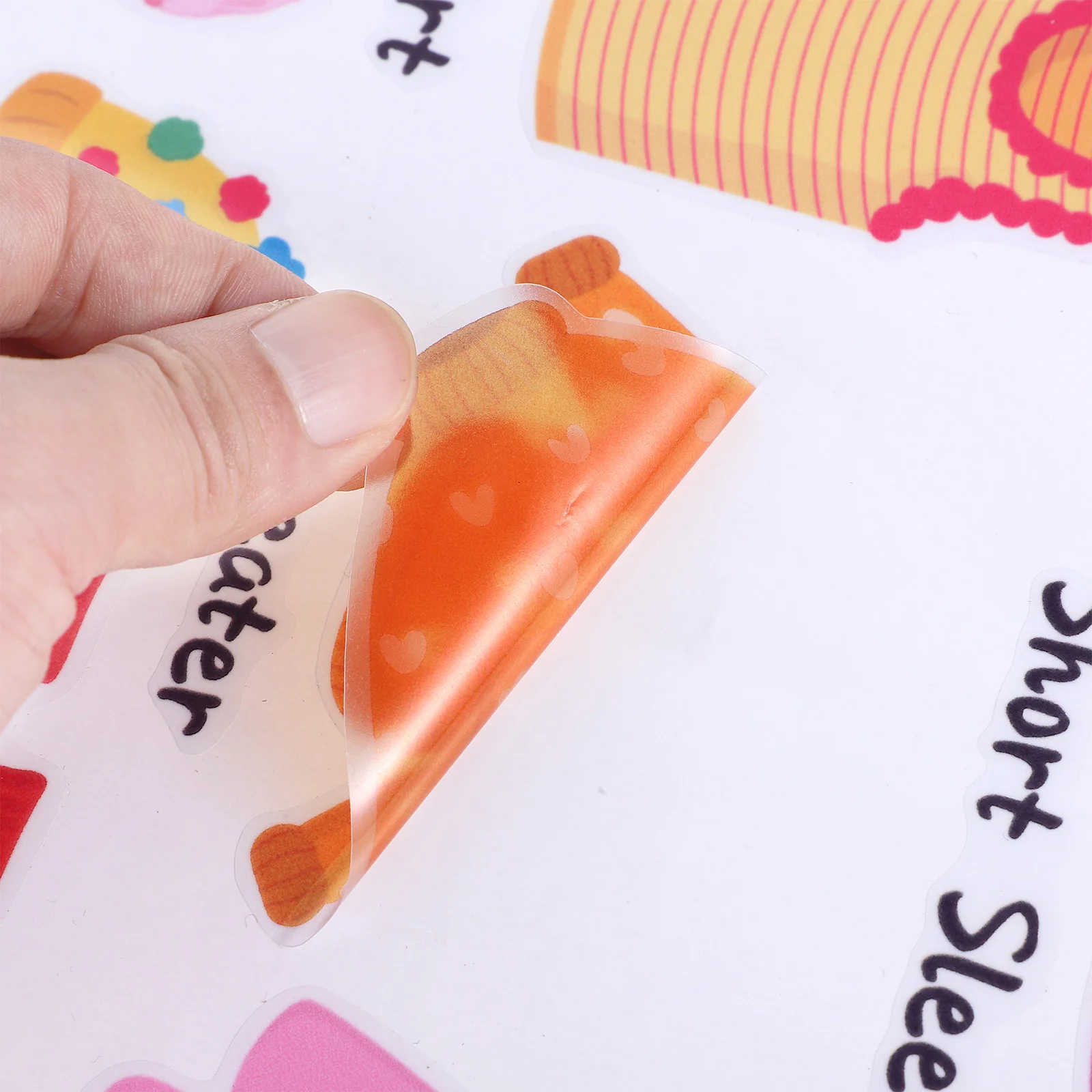 

Clothing Store Logo Stickers Removable PVC Labels for Kids Dresser Decals Clothes Classification Tags Black Shoe Organization
