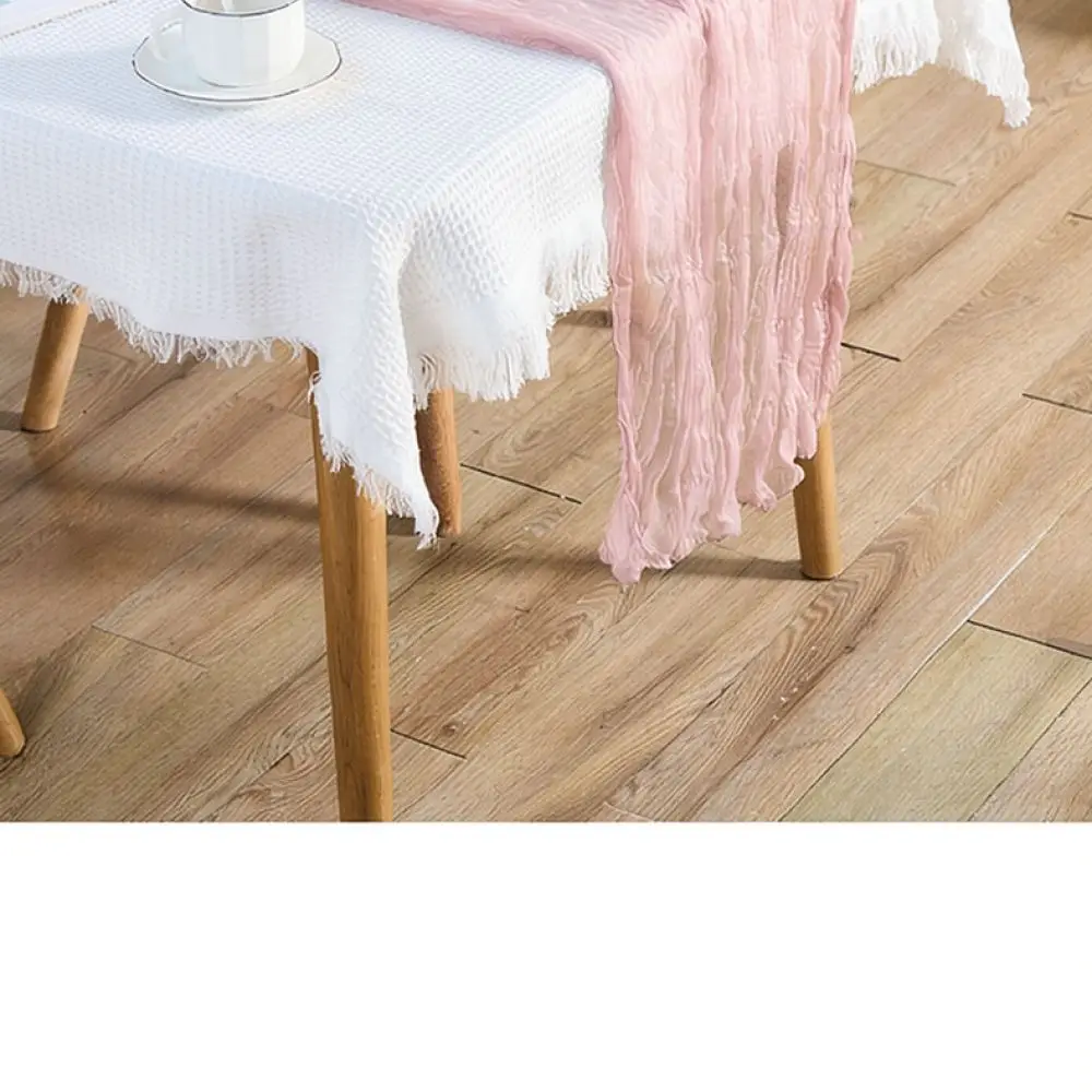 Decorative Cheesecloth Table Runner Romantic Wrinkled Gauze Fabric For Wedding Birthday Party Dining Table Cover