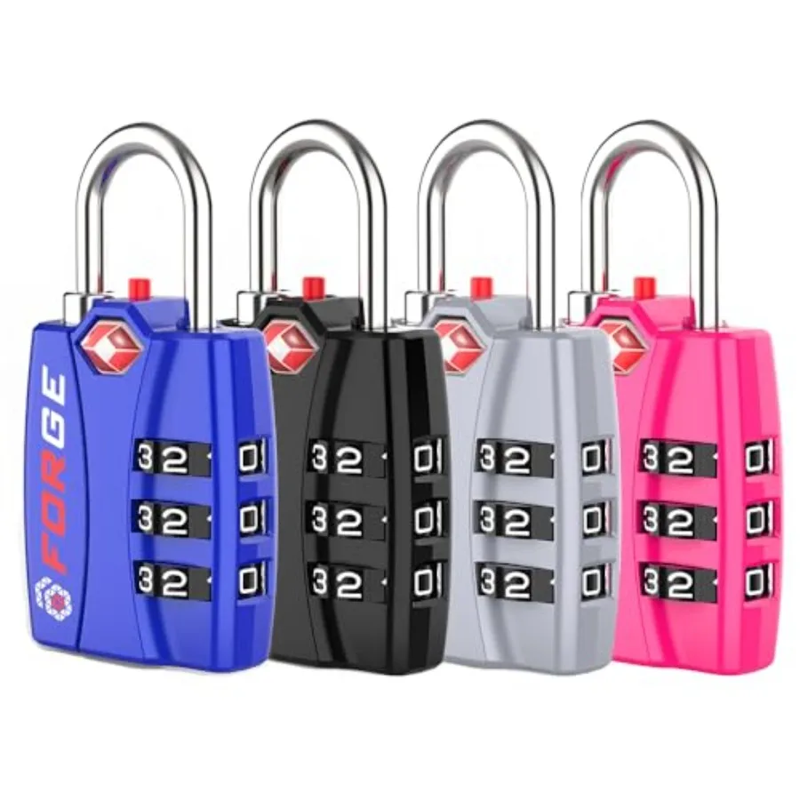 

Open Alert TSA Appd Lage Locks - 3 Digit Combination, Easy Read Dials, Zinc Alloy Body - Ideal Travel Lock for Lage, Suitcases,