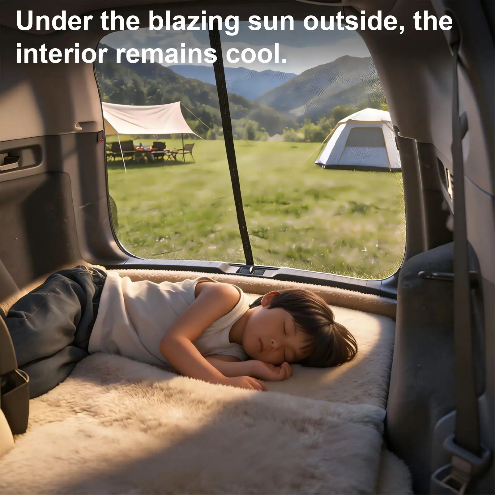 Tailgate Mesh Screen For Camping 59x59 Inch Portable Magnetic Universal Auto Camping Tailgate Sunshade Nets For Privacy