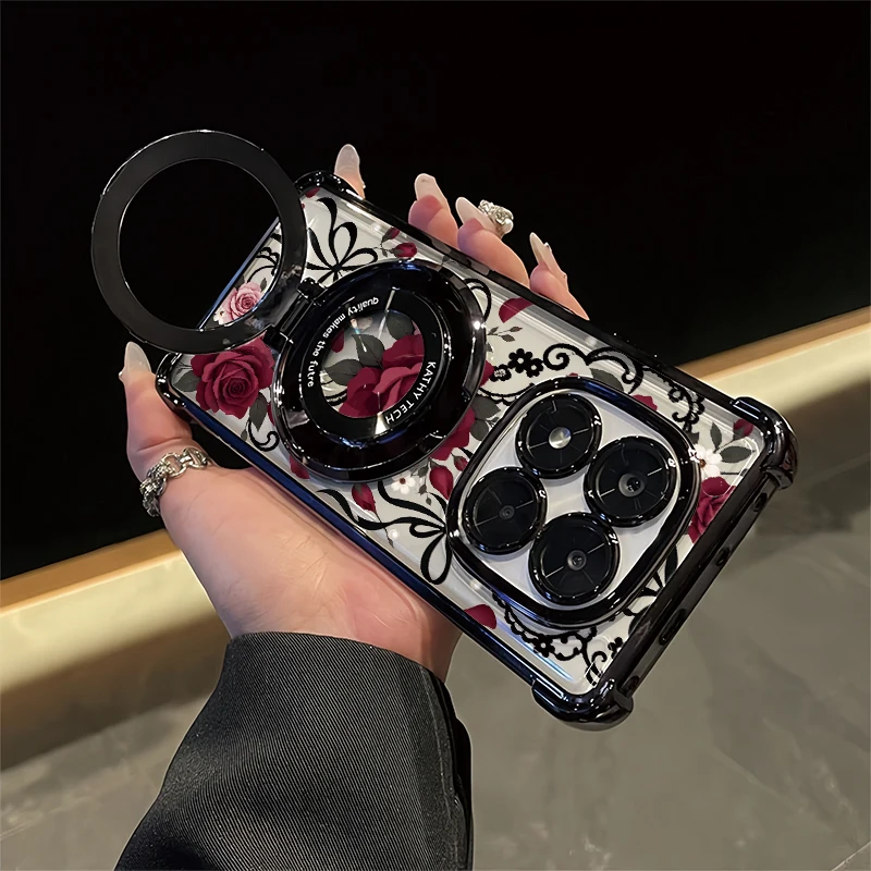 Red Rose Bow tie Pattern Case For Infinix Hot 70 60 Pro Plus 50i 40 10T 11 9 Play 10s NFC Soft Four Corners Anti Drop Cases Capa - view 5