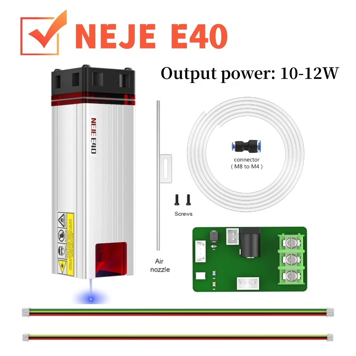 Imagem -05 - Neje E40 A40640 Módulo Laser de Alta Potência com Bocal de Metal de Assistência de ar Ttl Cabeça Laser para Máquina de Corte de Gravura Cnc Diy