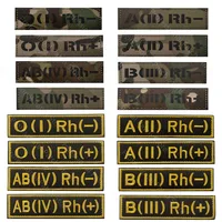 Blood Type Patches Negative B AB A O (I) Rh+ Rh- Positive Russian medic Army Stripe Chevron badges for Military bags