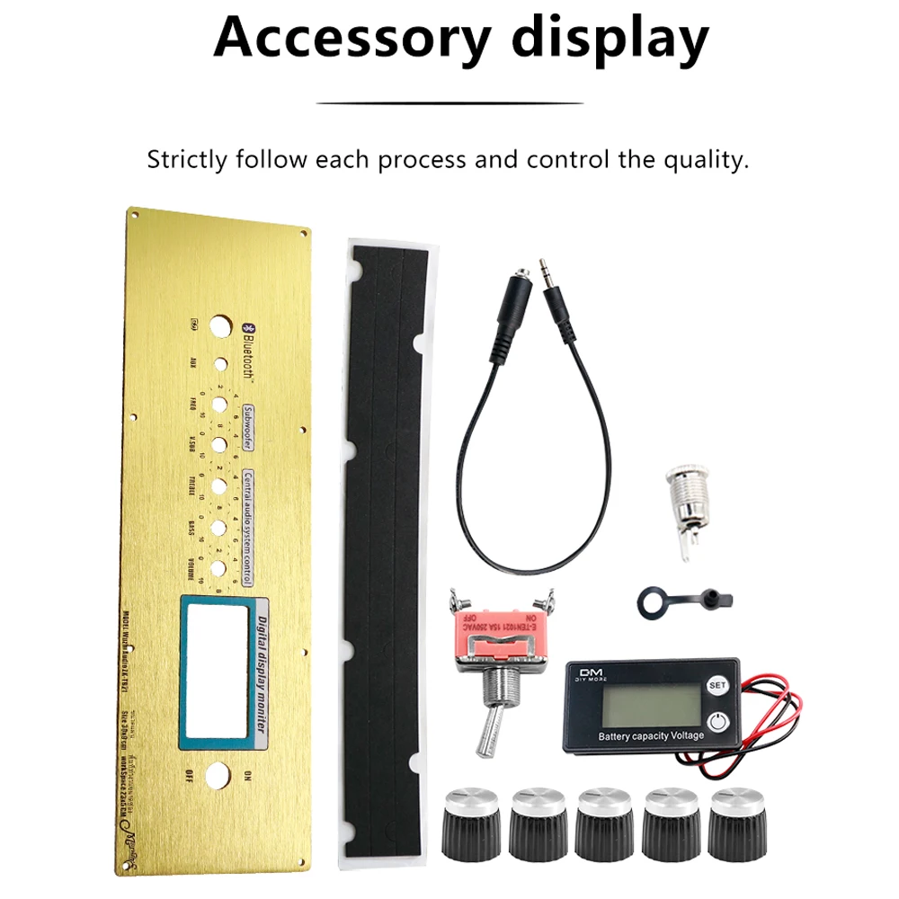 Zestaw panelu wzmacniacza Bluetooth ZK-TB21 z regulacją głośności, cyfrowym wyświetlaczem i aluminiową płytą przednią - części do samodzielnego montażu systemów audio.