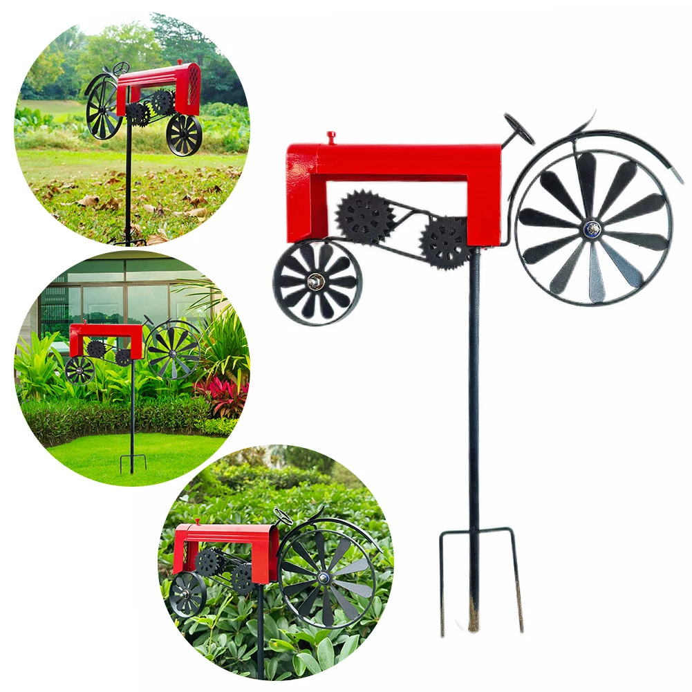 

Металлический вращающийся трактор из кованого железа, ветряная мельница, орнамент, уличная ветровая скульптура, украшение для сада