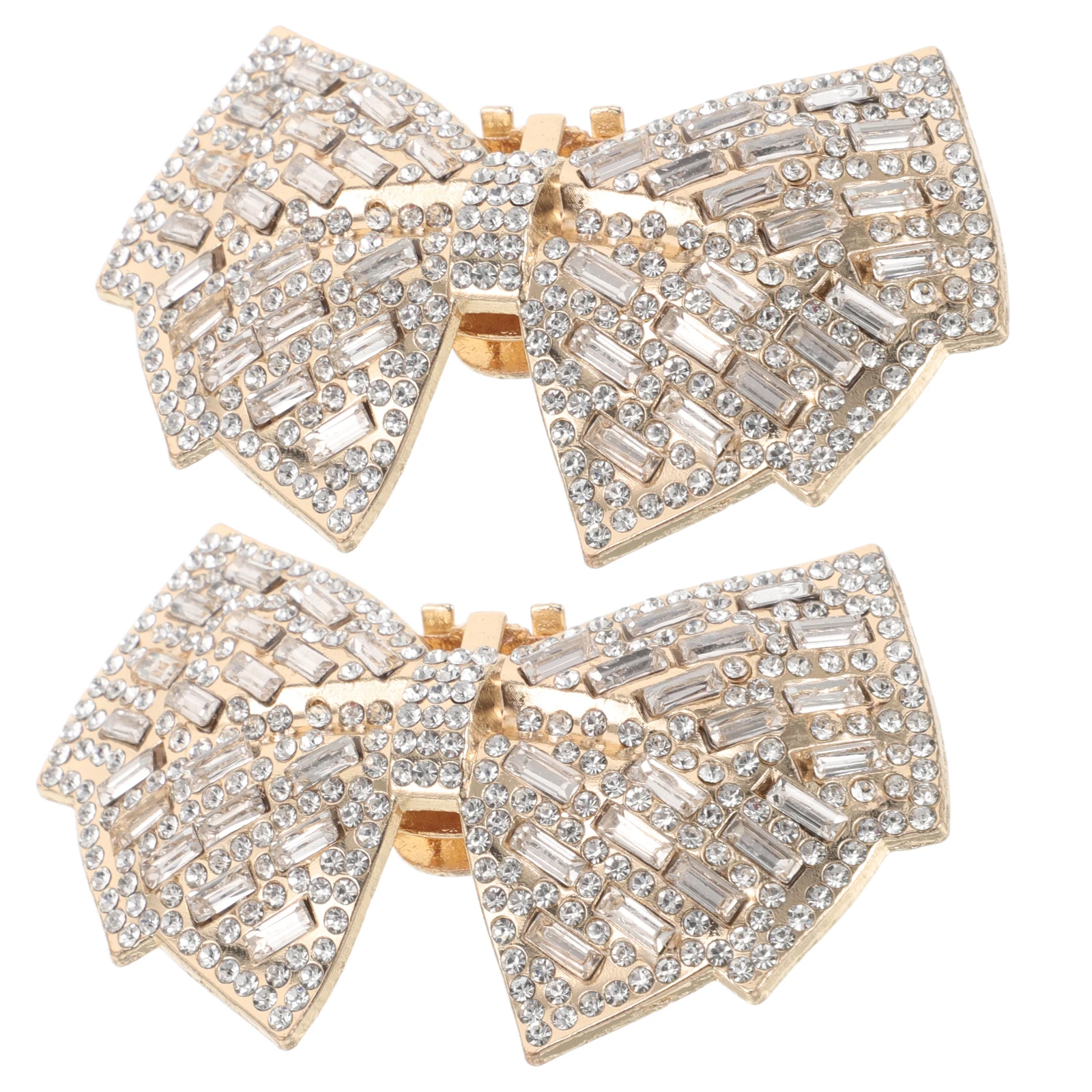 

2pcs High Heel Accessories Bow Shoe Buckles DIY Charms Wedding Bridal Shoe Clips Alloy Rhinestone Clips Detachable Universal