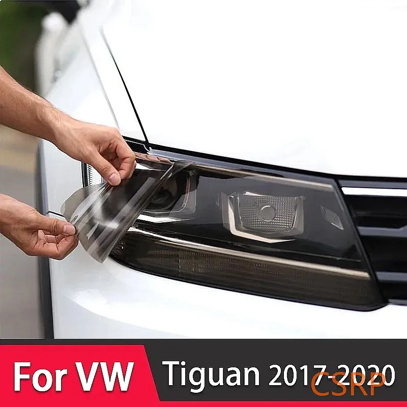 Car Headlight Protective Film Headlamp Transparent Black TPU Sticker For Volkswagen VW Tiguan 2017 2018 2019 2020 Accessories