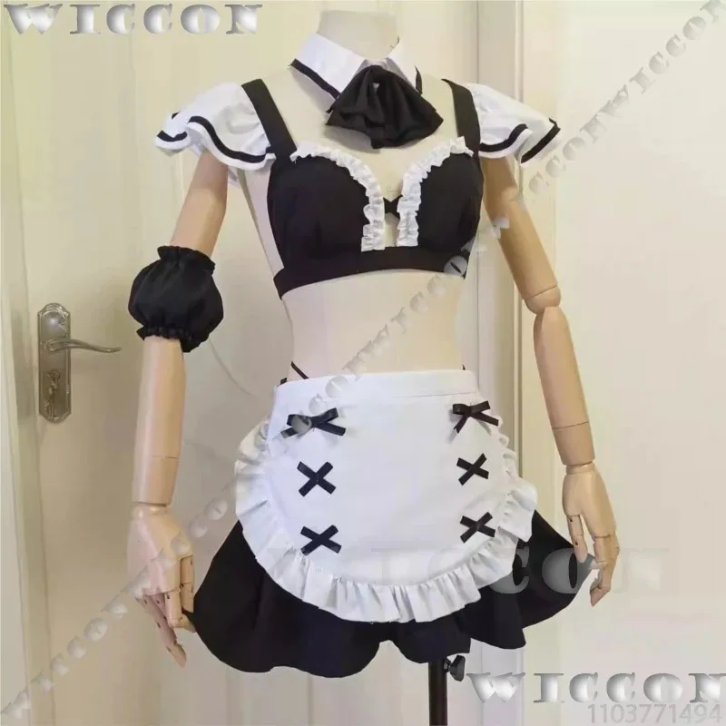 

asdh8@Kitagawa Marin Anime Dress-Up Cosplay Darling Black Maid Dress Costume Girl Lolita Dress Sexy Clothes Woman Wig Halloween