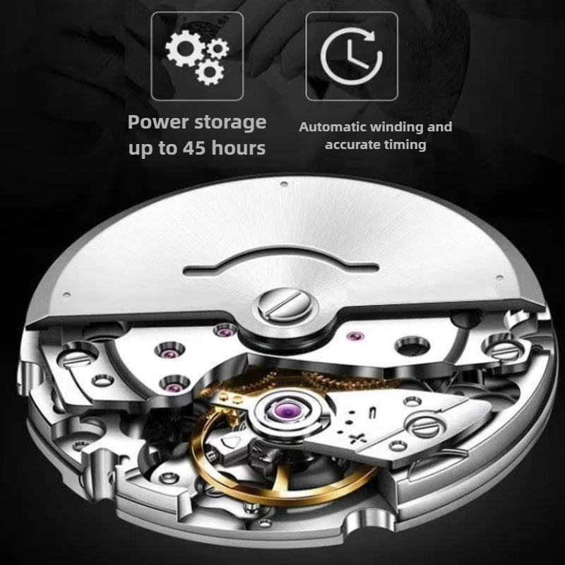 Orologio meccanico svizzero da uomo di lusso, nuovo, classico, semplice, tendenza, studente, automatico, luminoso, impermeabile, al quarzo