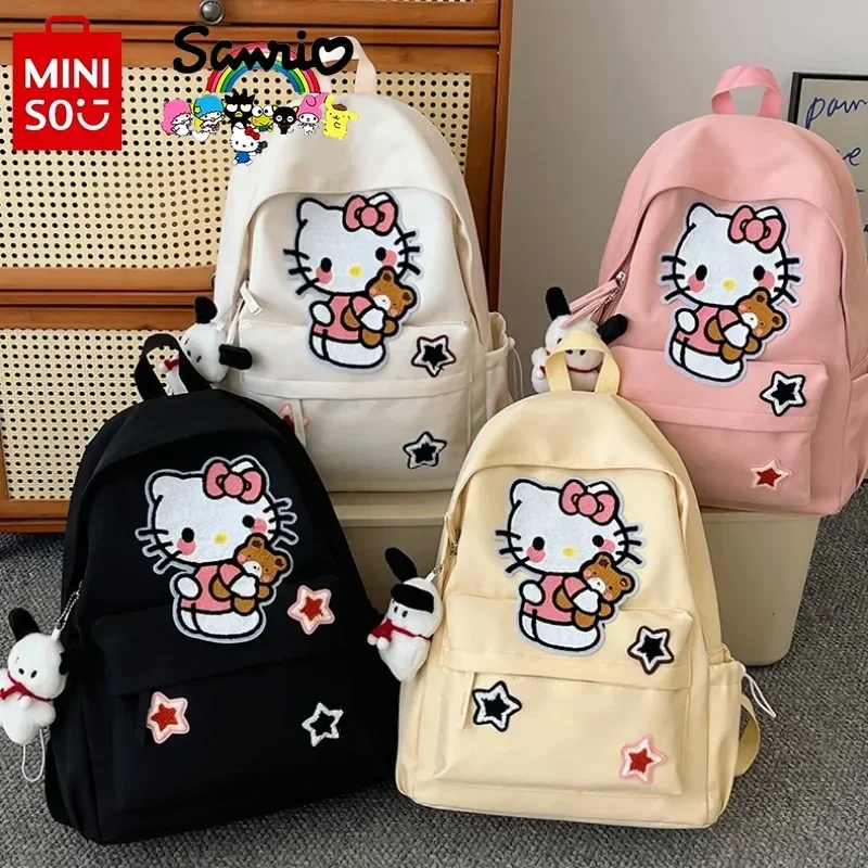 

HelloKitty 2025 New Women's Backpack Fashion High Quality Girls' Backpack Cute and Versatile Multi Functional Student Backpack