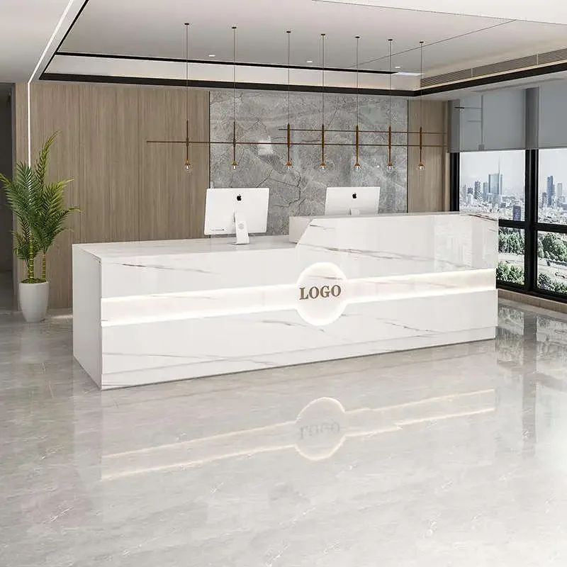 Luxury Stylish Reception Desks Modern Design Small Counter Reception Desks Front Modern Mostrador Negocio Commercial Furniture