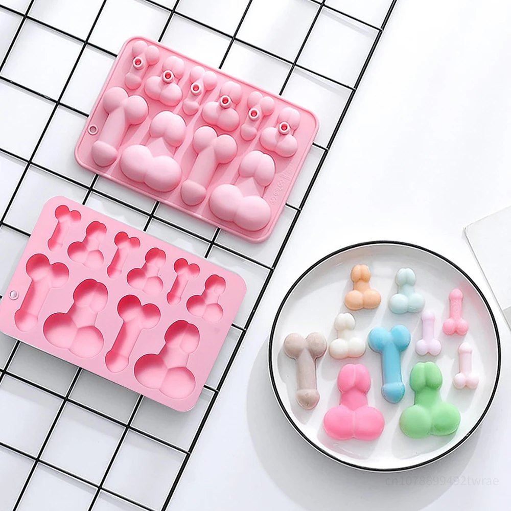 10 Hole Valentines Day Novelty Adult Silicone Molds Ice Cube Tray Funny Cake Candy Mold Reusable Mold DIY Decoration Baking Tool