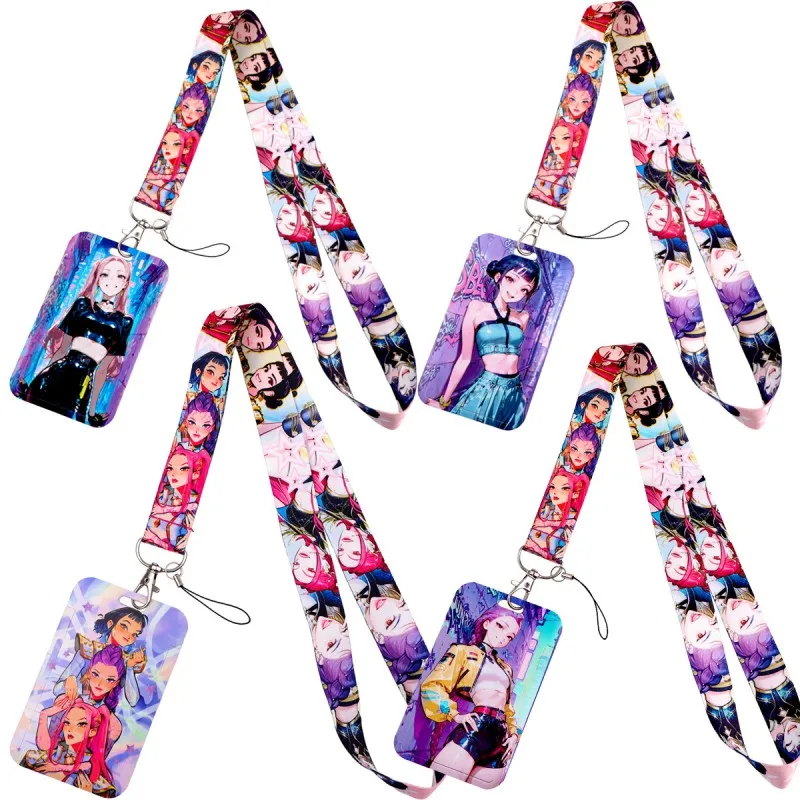 

Cartoon Girl Group Phone Cover, Sturdy Hard Shell with Hanging Rope, Stylish Card Case for Daily Decoration & Card Storage