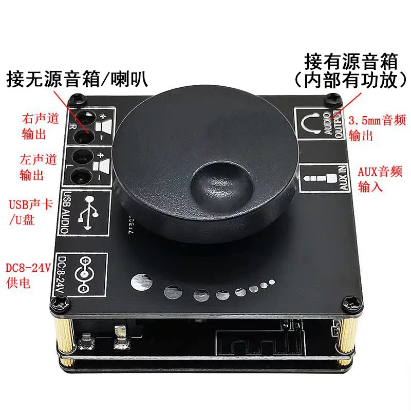 Compact Desktop Amplifier Board Bluetooth U Disk AUX Input 10W 20W 30W for DIY Speaker Modify Module