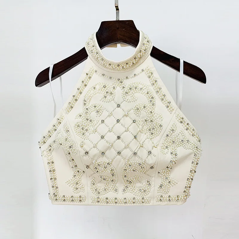 TWOTWINSTYLE, conjuntos de dos piezas adelgazantes lisos para mujer, chaleco sin mangas con cuello redondo, falda de cuentas de retales de cintura alta, ropa femenina