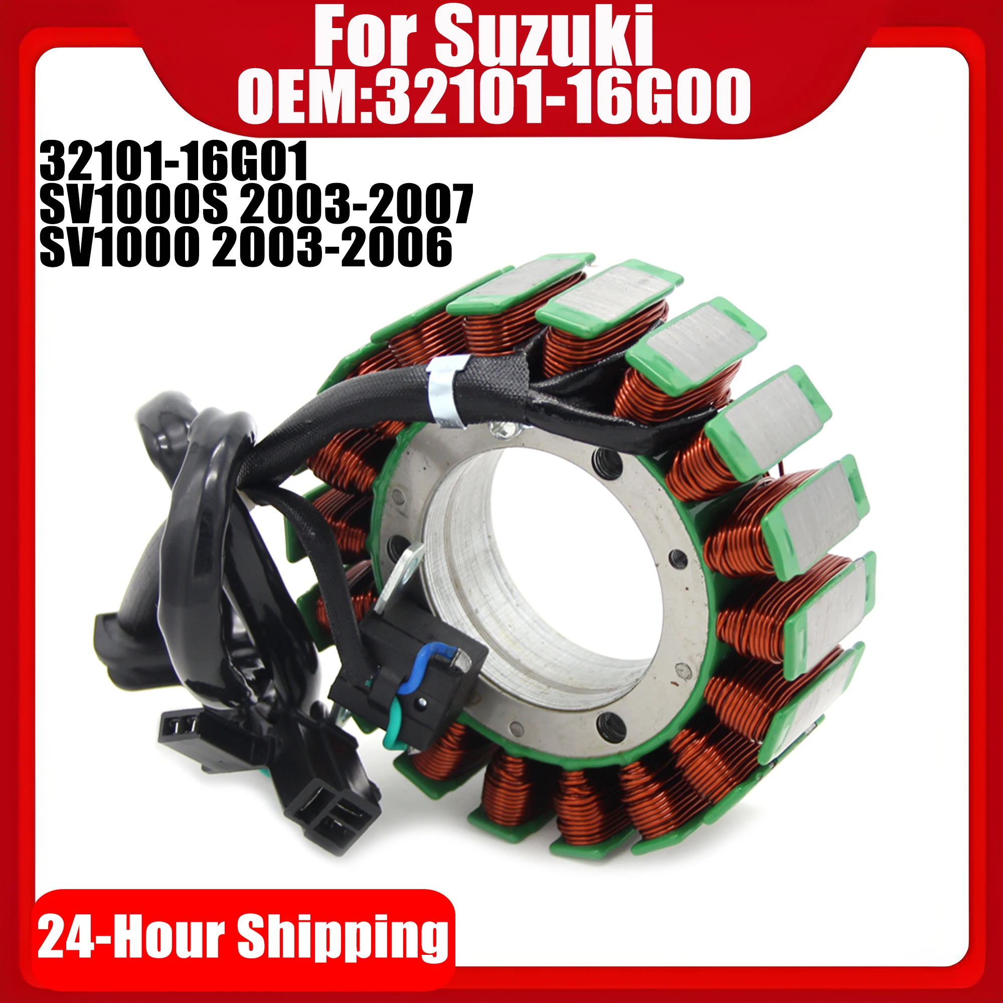 

Generator Magneto Stator Coil For SUZUKI SV1000 SV1000S 2003-2007 2006 32101-16G00 32101-16G01 Motorcycle Ignition Stator Coil