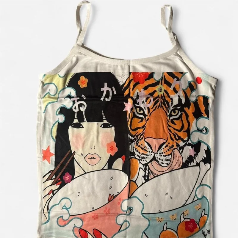

Women Clothing Summer Fashion Punk girls Printing Baby Tank Streetwear Aesthetic Graphic Women Vest Punk Gothic Retro Printing