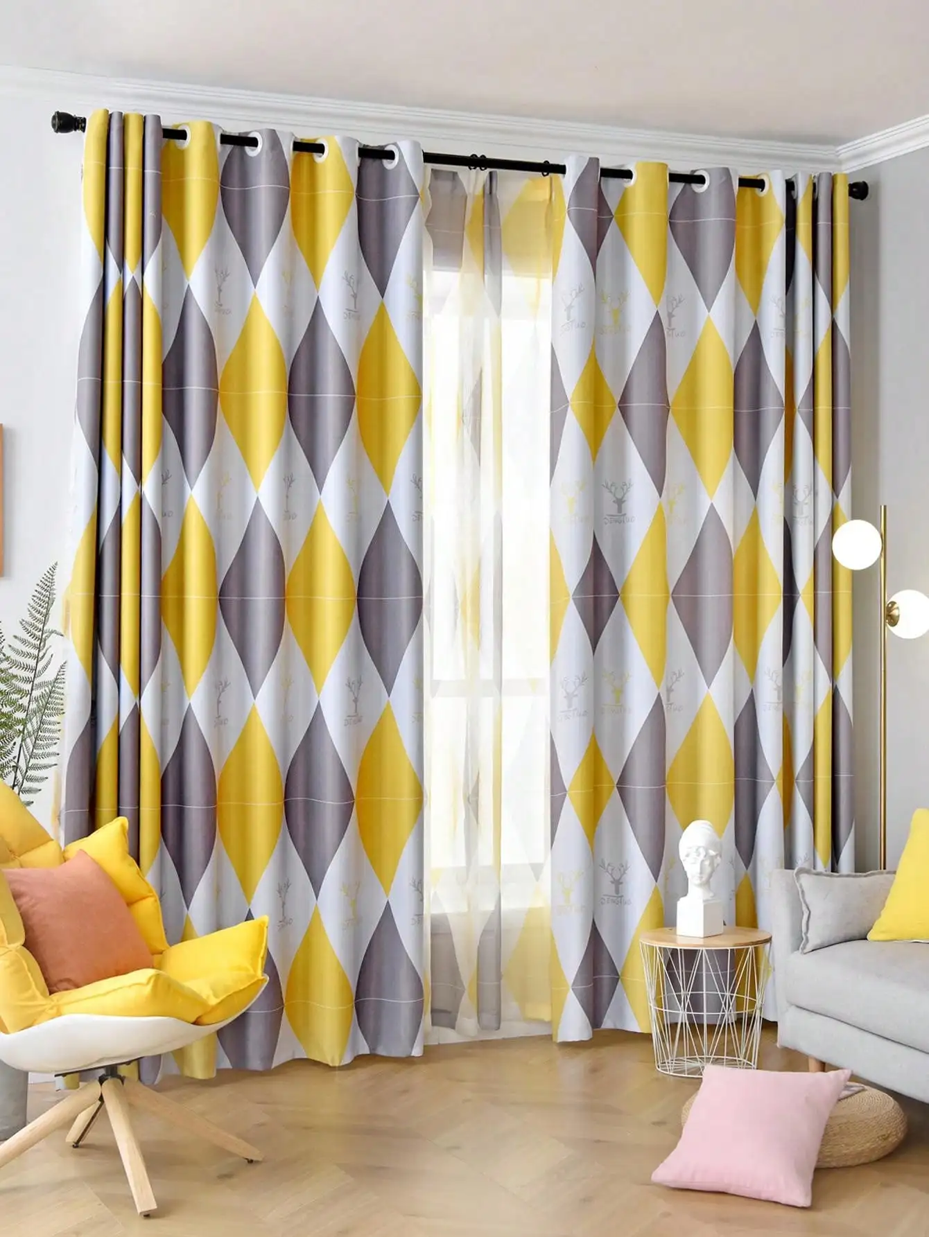 High Shading Curtain With a Leaf Print Curtain For Living Room Bedroom Curtains