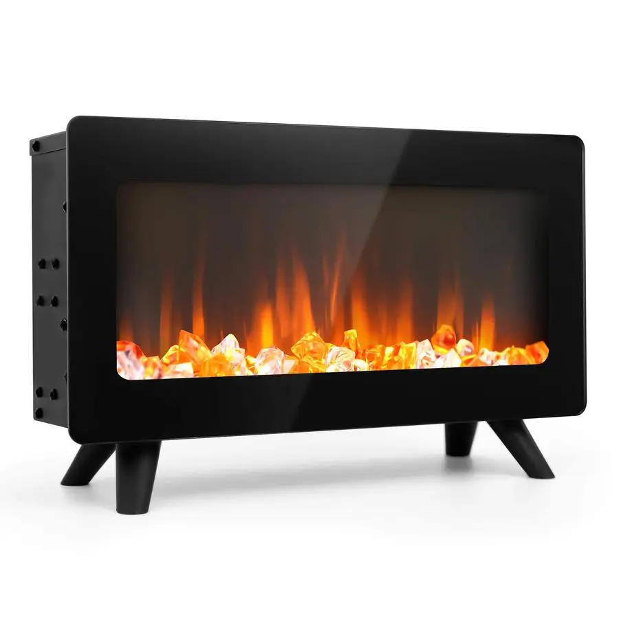 

Freestanding Electric Fireplace Heater Small Electric Fireplace Stove with 3D Realistic Flames, Infrared Heater Indoor Space Hea