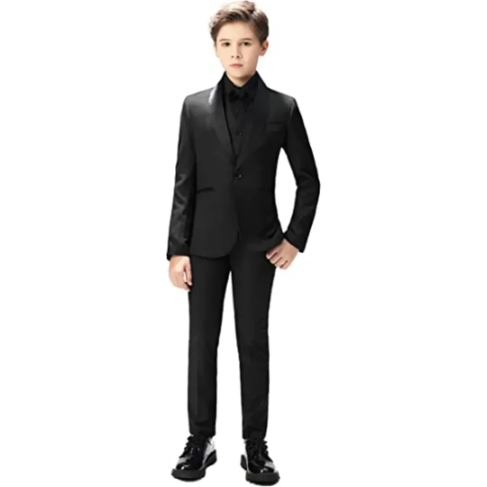 

Suit for Kids Boys Set 3 PCS Easter Outfit Church Party Blazer Wedding Ceremony Flower Piano Performance Birthday Gift Clothes