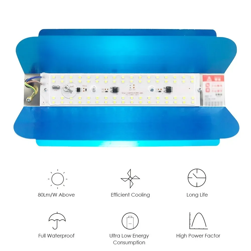 

AC170-240V 50W 68 LED Flood Light Iodine Tungsten Lamp White IP65 Water Resistance SMD2835 for Night Construction Parking Lot